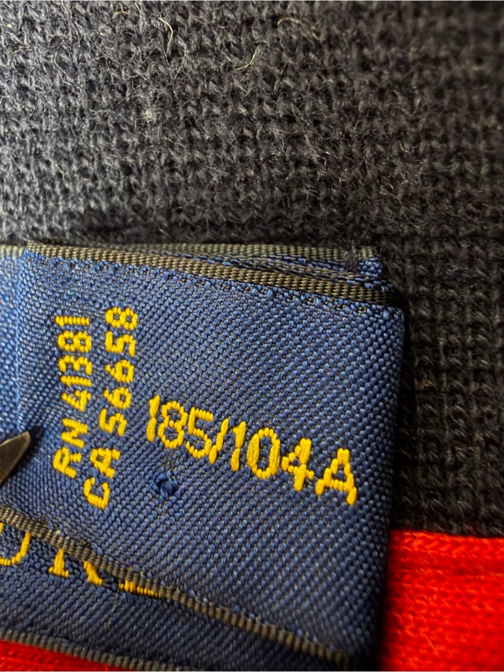 Polo Ralph Lauren XL Navy Red Double Knit Track Jacket Big Pony Crest - Picture 5 of 10